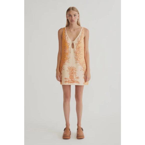 Antipodean Gaia T Back Mini Dress Sleeveless Linen Size AU 6 / US 2 - Picture 8 of 13